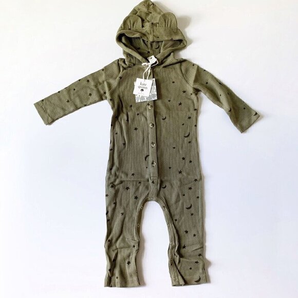 Kate Quinn Organics Long Sleeve Relaxed Bear Button Union Jumpsuit 18-24 Months - Picture 1 of 6